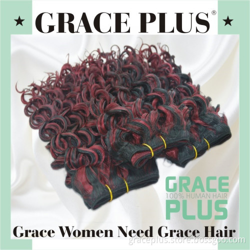 wholesale price 100% virgin no chemical unprocessed 7A jerry curly indian hair extension1B-99J